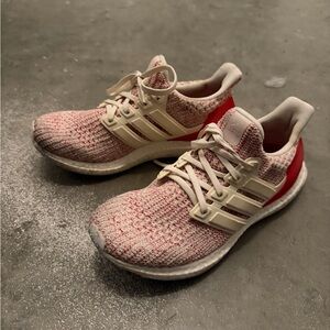 Adidas Ultraboost Red and White Running Shoes